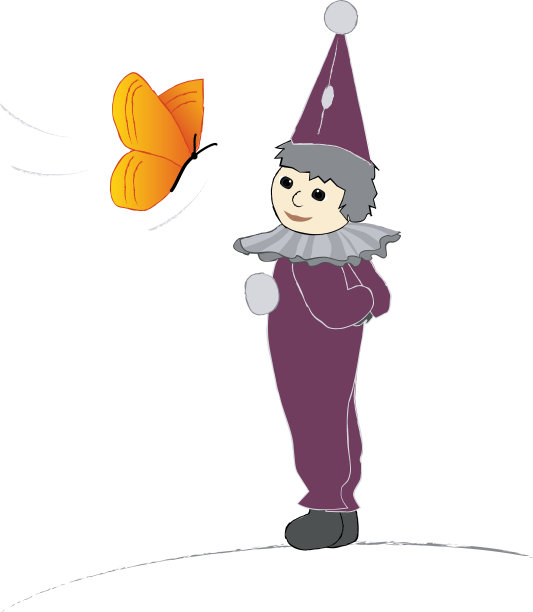 插图一个可爱的紫色小丑与一顶帽子图片下载