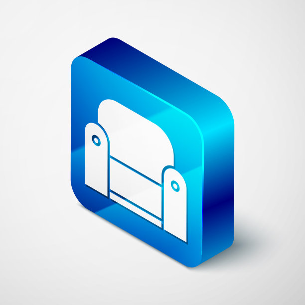 等距扶手椅图标孤立在白色图片下载