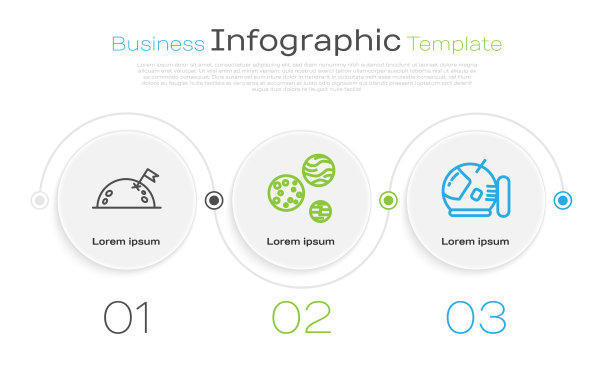 设定行星与旗帜行星和宇航员线图片下载