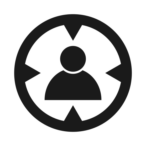 目标图标与人符号的网站等。网页平面按钮，矢量插图图片下载