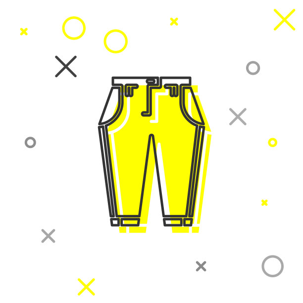 灰色线条裤子图标孤立在白色背景图片下载