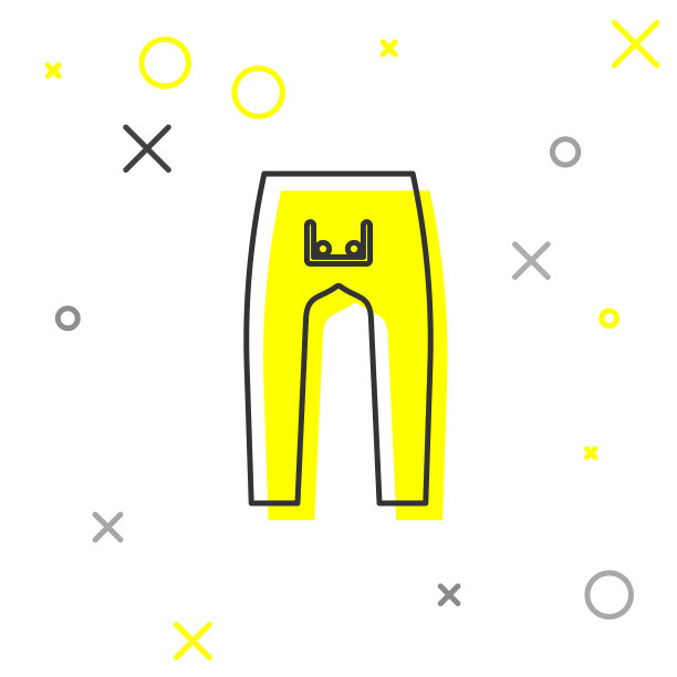 灰色线条裤子图标孤立在白色背景图片下载