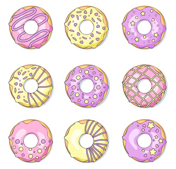 美味的甜的彩色甜甜圈点缀图片下载