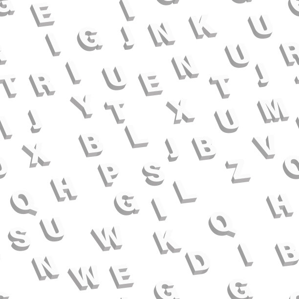 马赛克白色3D字母。向量无缝模式图片下载