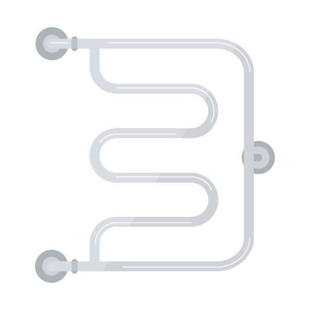 浴室灰色加热毛巾轨图标孤立的白色背景。图片下载