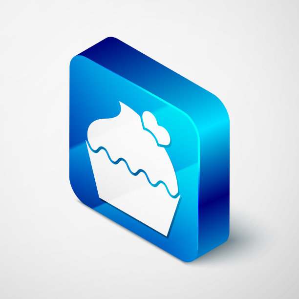 等距婚礼蛋糕与心的图标孤立上图片下载