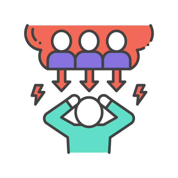 社会欺凌的颜色线图标。骚扰、社会虐待和暴力。网页、手机应用、按钮、logo的签名。可编辑的中风。图片下载