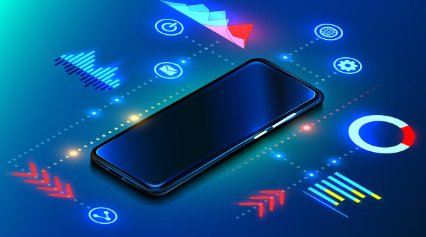 数字移动科技宇宙风格的蓝色图片下载