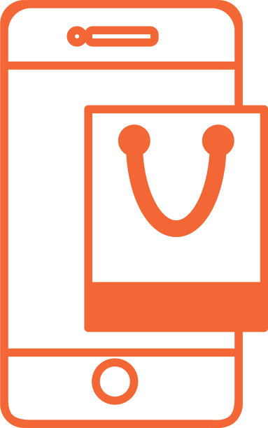 智能手机的纸质购物袋图片下载