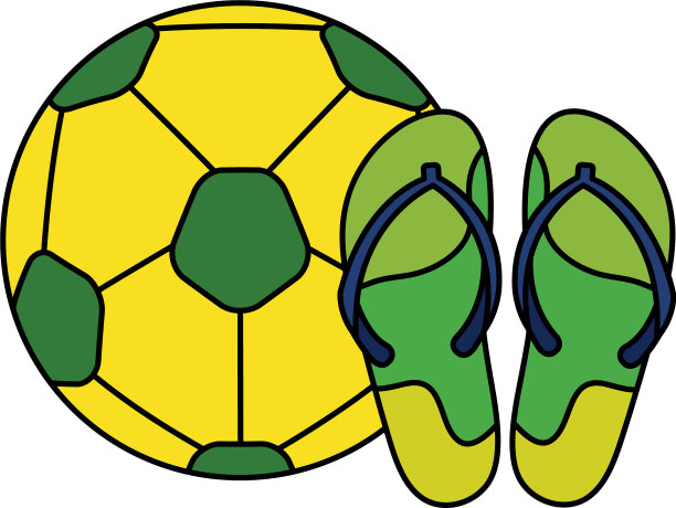 人字拖配足球运动图片下载