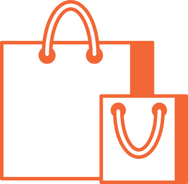 纸质购物袋孤立图标图片下载