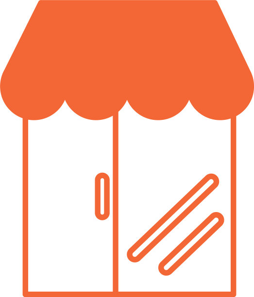 商店建筑与阳伞图标图片下载