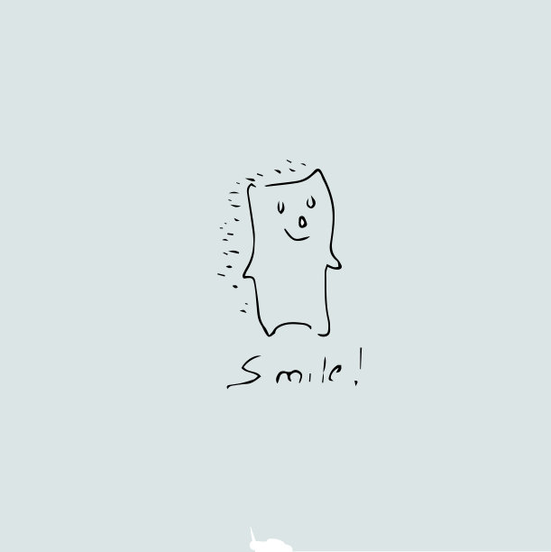 微笑文字，手写和刺猬图片下载