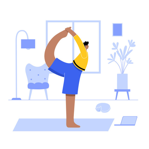 瑜伽平面矢量插图。健康的生活方式图片下载