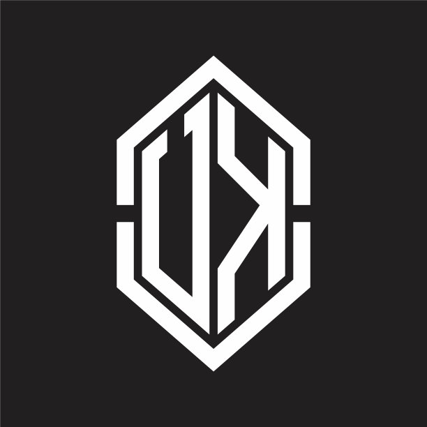 英国标志字母与六边形形状和轮廓图片下载