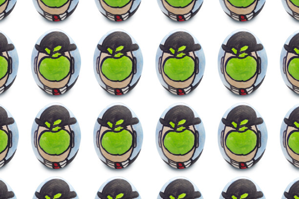 色彩斑斓的复活节彩蛋图案在孤立的背景图片下载