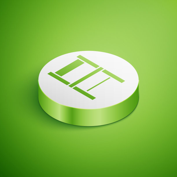 等距椅子图标孤立在绿色背景图片下载