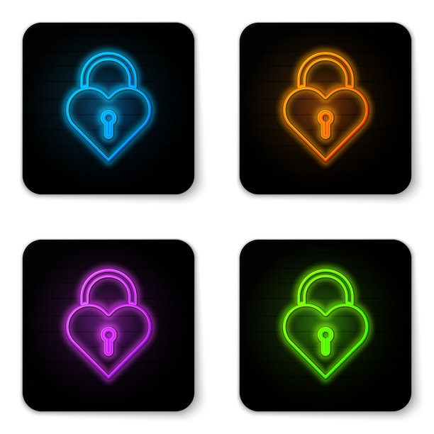 心形的霓虹灯城堡图片下载