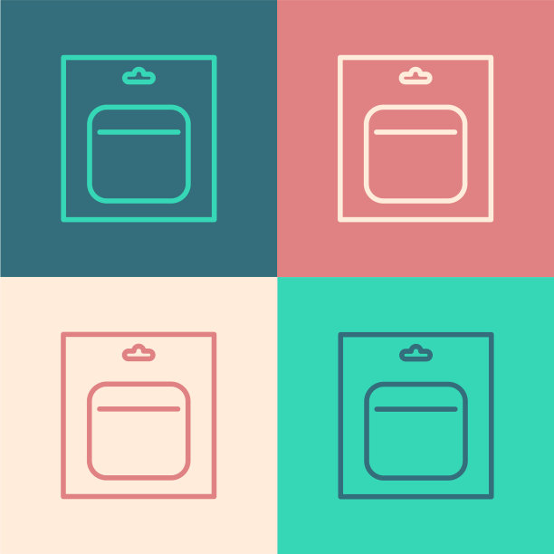 颜色线电池在包图标隔离的颜色图片下载