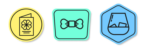 Set line圣帕特里克节传单小册子图片下载