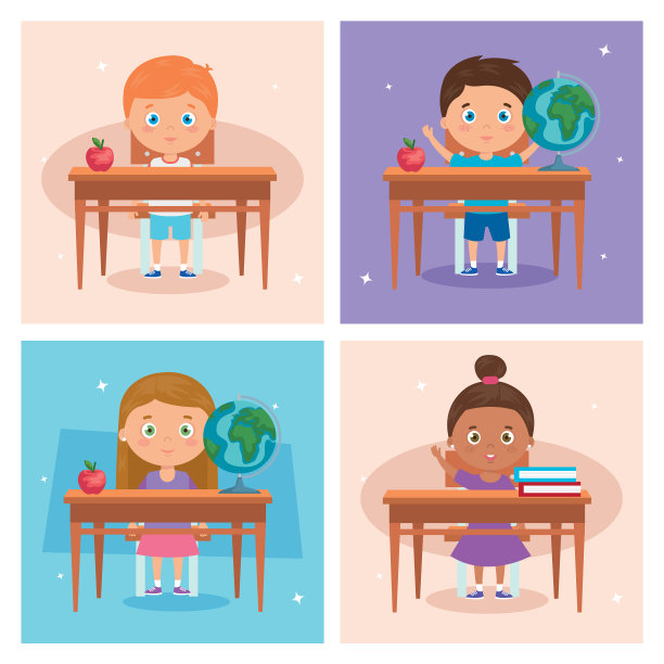 场景设置小朋友在木桌上图片下载