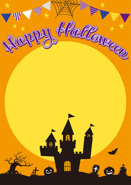 可爱的万圣节框架与手绘插图图片下载