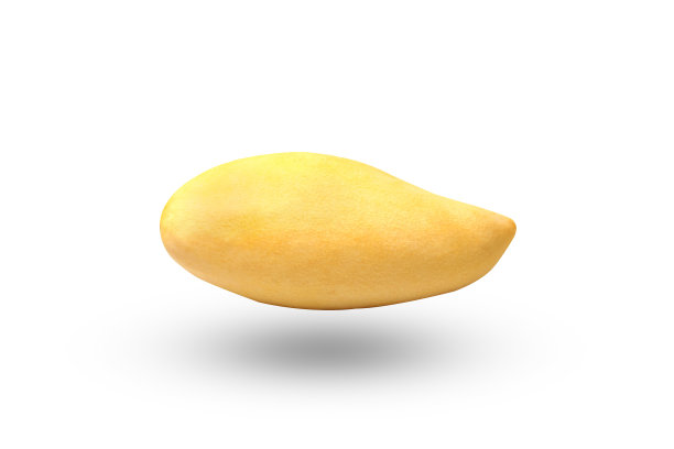 靠近一个新鲜成熟的芒果孤立的白色背景。图片下载