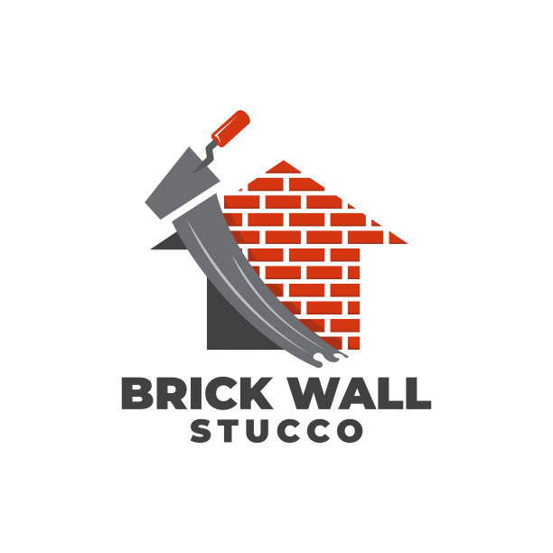 抹灰砖墙房子标志图标图片下载