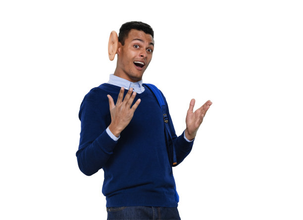 z一代年轻男性穿着毛衣站在白色背景前图片下载