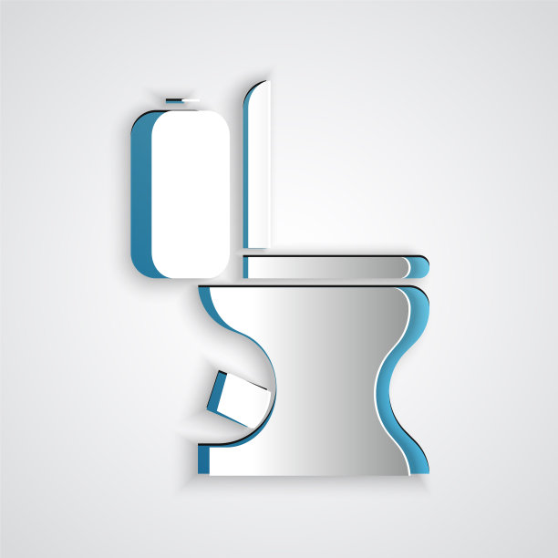 剪纸马桶图标孤立在灰色图片下载