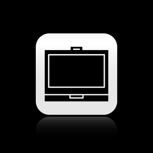 黑色化妆粉与镜子图标隔离图片下载