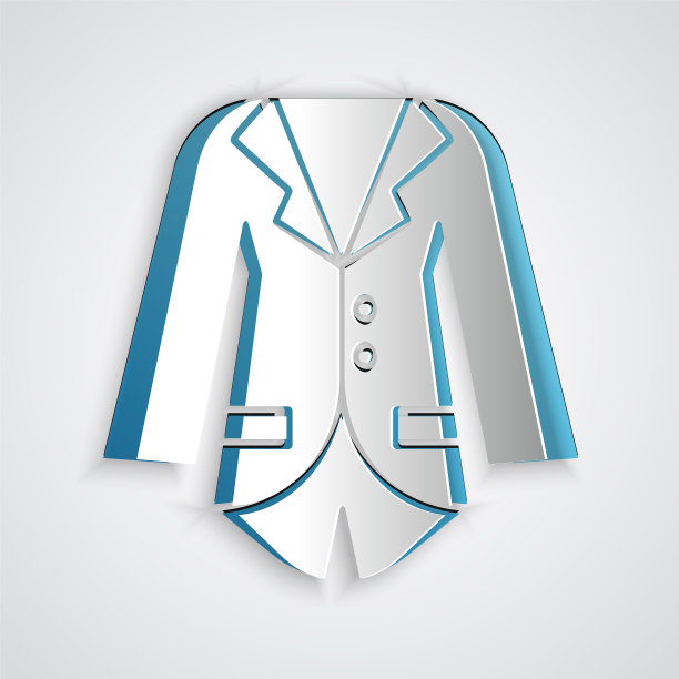 剪纸运动上衣或夹克图标孤立在灰色图片下载