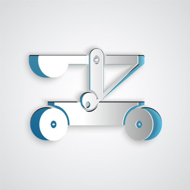 剪纸老式中世纪木制弹弓射击图片下载