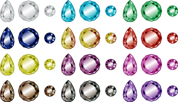 珍贵的宝石不同面逼真图片下载