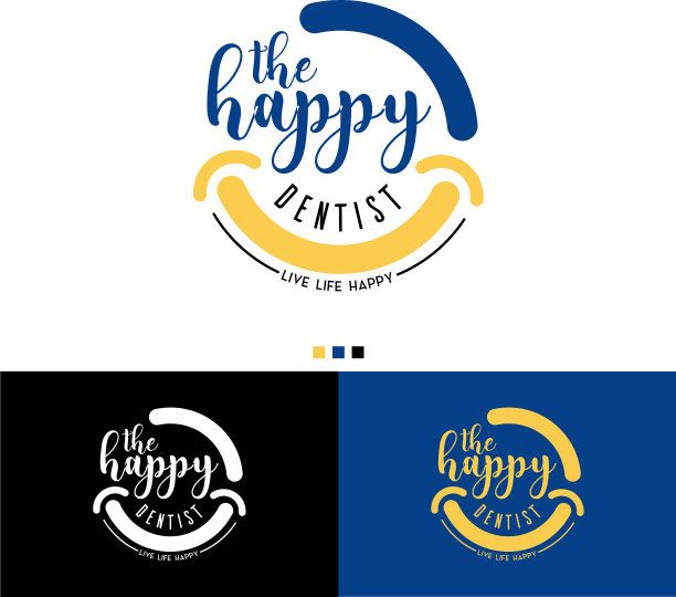 快乐牙医标志模板设计图片下载