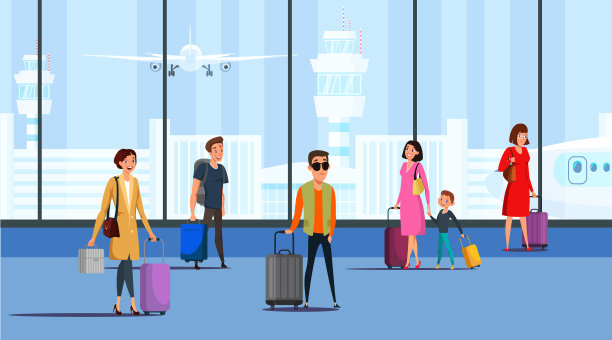 机场候机楼的人们图片下载