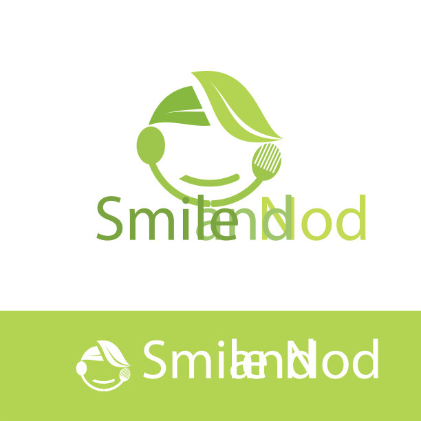 微笑和点头有机食品标志模板图片下载