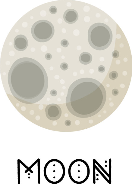 程式化的满月孤立卡通形象图片下载