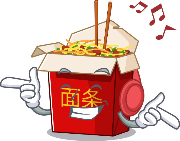 听音乐中国盒子面条吉祥物卡通图片下载