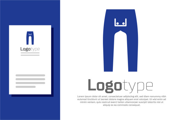 蓝色裤子图标孤立的白色背景标志图片下载
