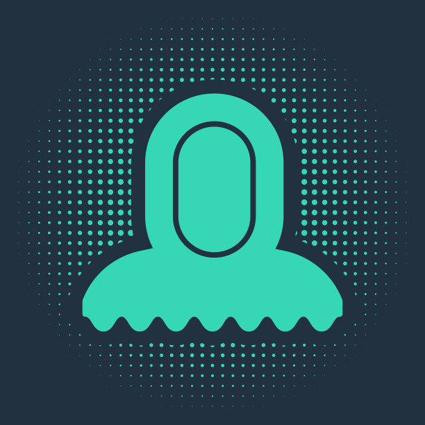 绿色中世纪兜帽图标孤立在蓝色图片下载