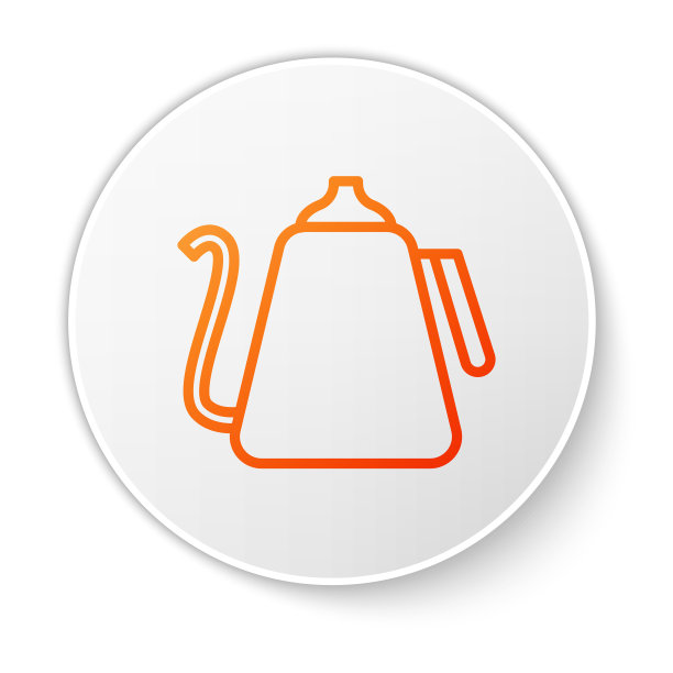 橙色线水壶与手柄图标隔离图片下载