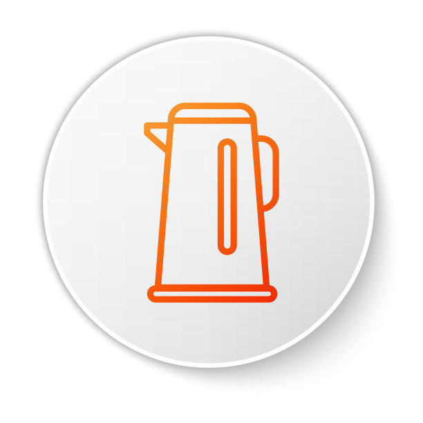 橙色线水壶与手柄图标隔离图片下载