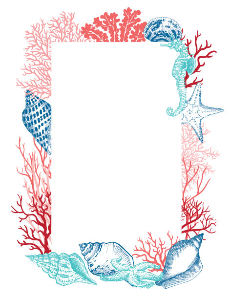 珊瑚和贝壳图片下载