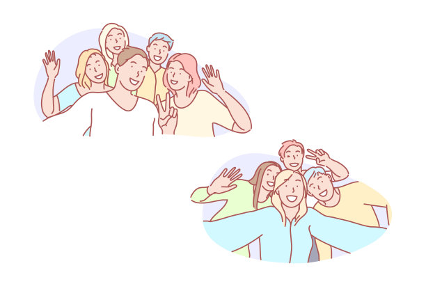 自拍朋友一起欢乐合影图片下载