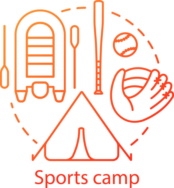 运动夏令营概念图标夏季活跃和图片下载