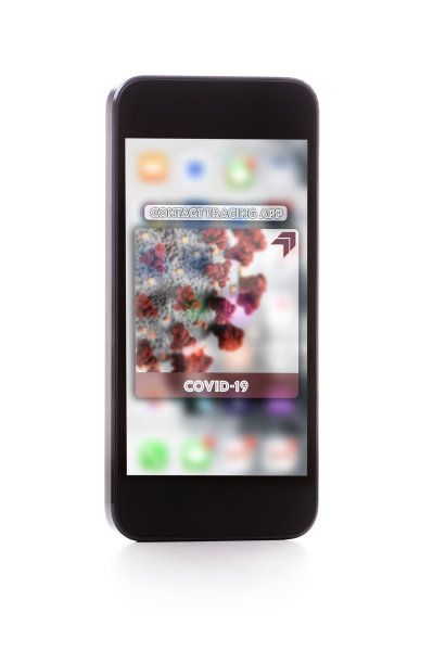 空白智能手机上的联系人追踪应用图片下载