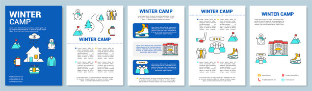冬季雪山度假胜地手册模板图片下载