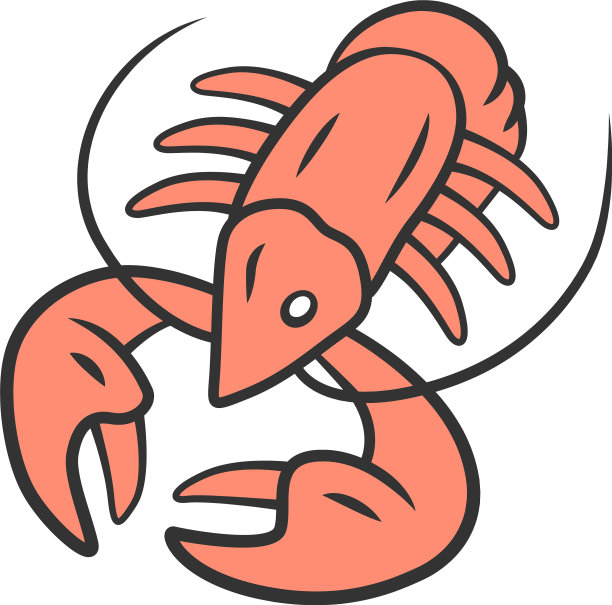 小龙虾颜色图标水下海洋动物图片下载