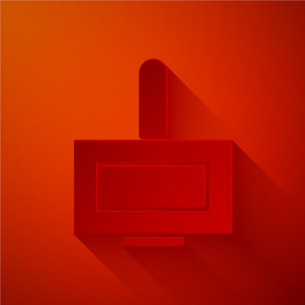 剪纸指甲油瓶图标孤立在红色图片下载